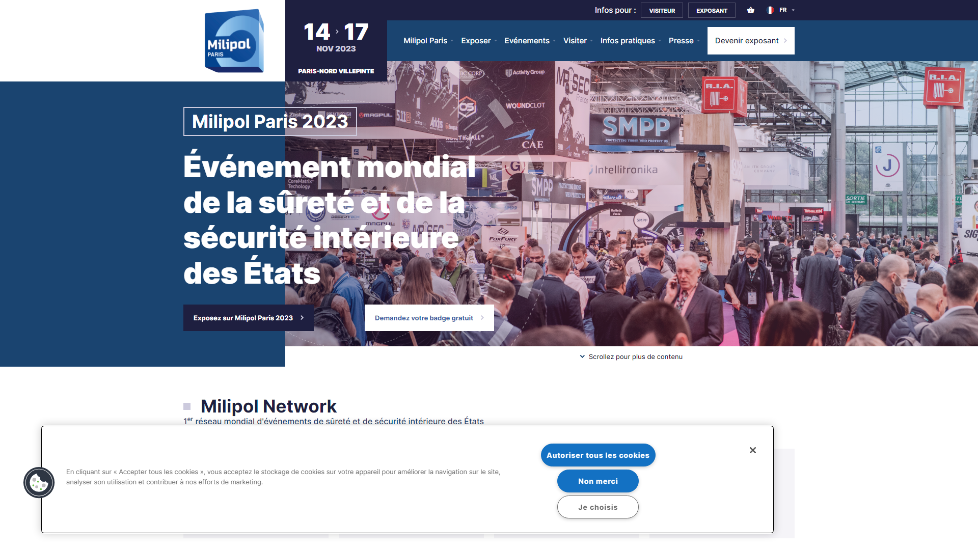 MILIPOL PARIS 2023 World Trade Show Navi