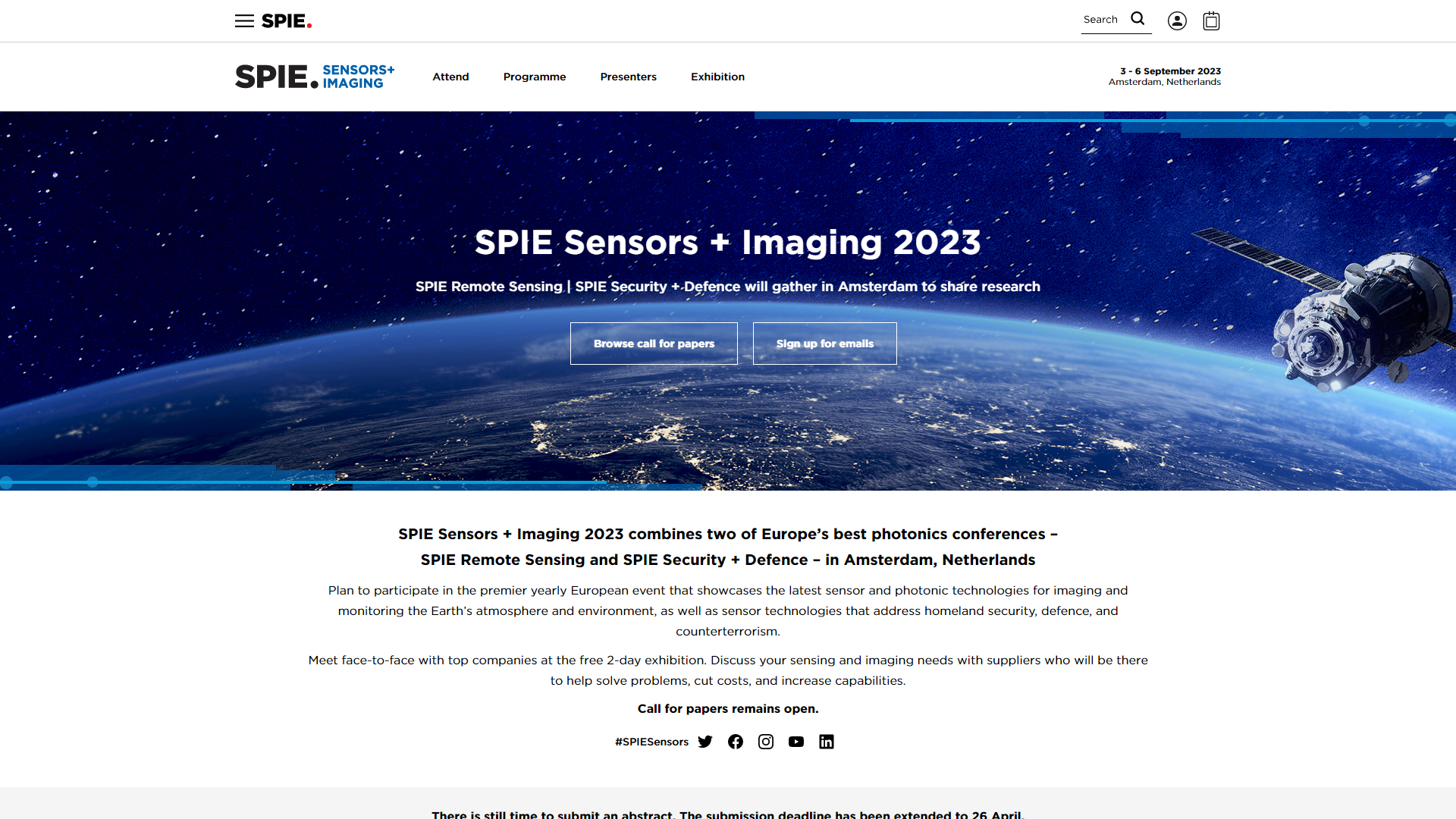 SPIE REMOTE SENSING 2023 World Trade Show Navi