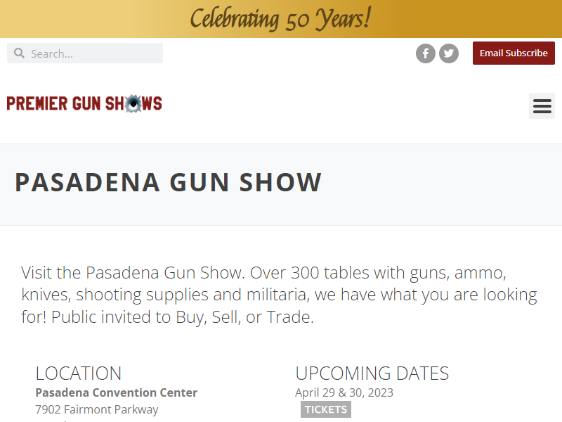 PASADENA GUNS & KNIFE SHOW 2023 World Trade Show Navi